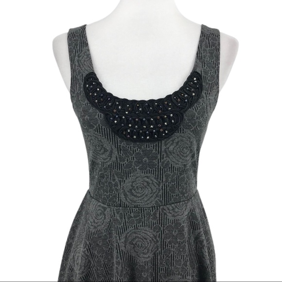 Free People Black Grey Rock Princess Rose and Tulle Dress - Picture 3 of 9